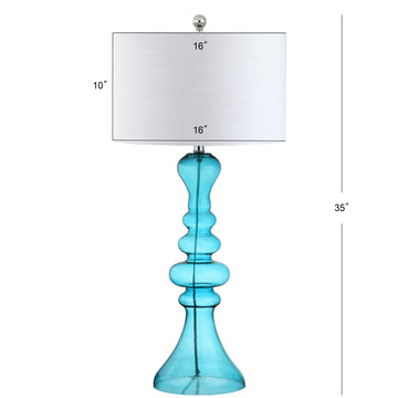 Madeline 35" Curved Glass LED Table Lamp - JONATHAN Y